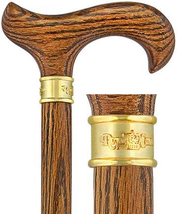 thumbnail image 2 of Victorian Chrome Walking Stick Cane - Black Wood With Brass Derby Head - 37" Unisex 2 of 6
