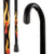 Royal Canes Extra Tall 42 Inches - House Flame Tourist Walking Cane - Black Beechwood Shaft