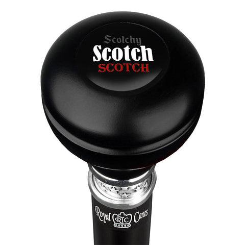 Royal Canes Scotchy Scotch Knob Walking Stick w/ Black Beechwood Shaft & Pewter Collar