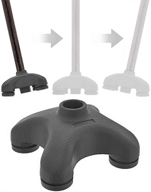 Fortelo SafeTbase Self Standing Black Cane Tip