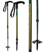 Highlander Adjustable Trekking Pole w/ Green & Gold Shaft & Wrist Stra ...