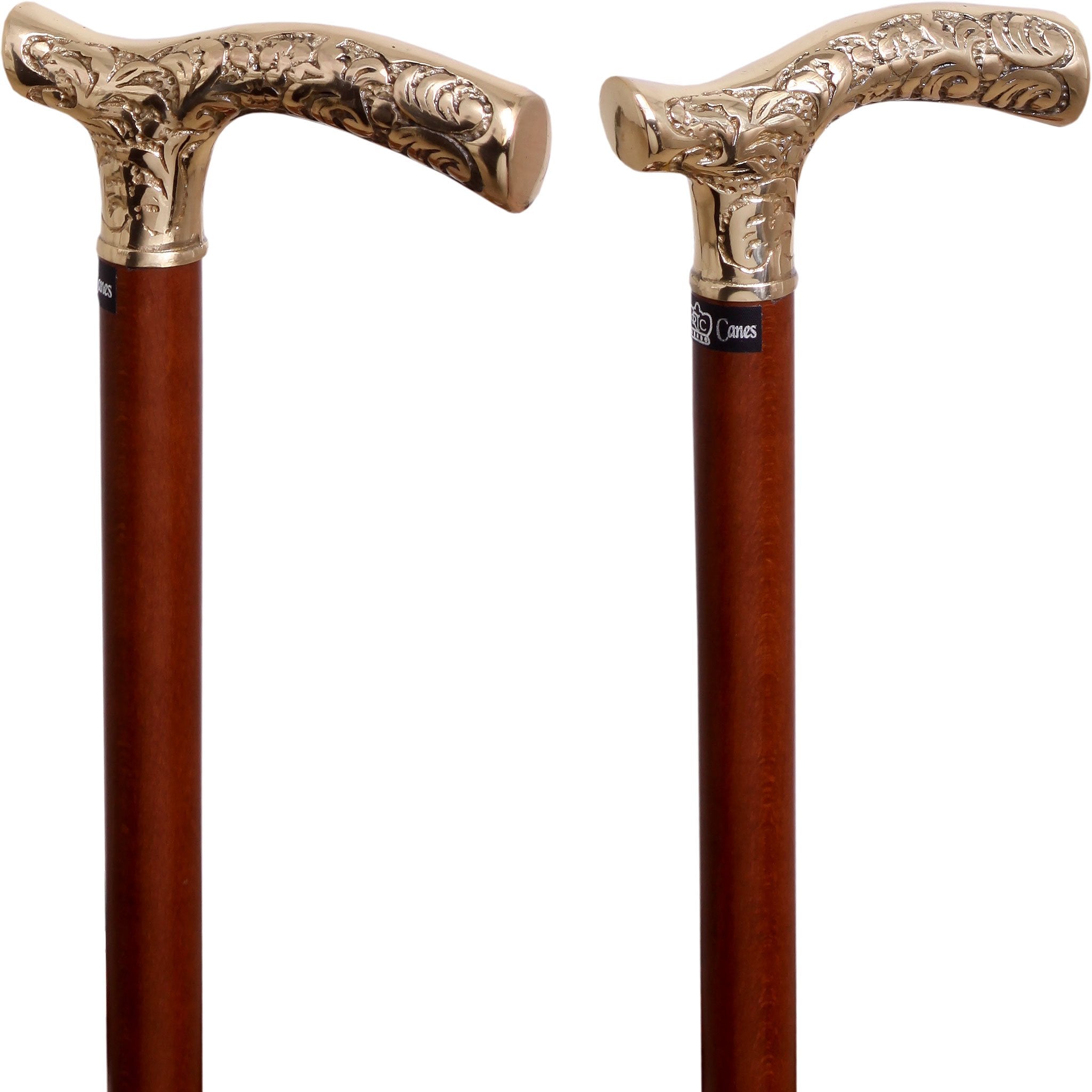 Brass Derby Handle Walking Cane w/ Custom Color Stained Ash Shaft