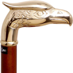 Royal Canes Brass Eagle Handle Walking Cane with Brown Beechwood Shaft