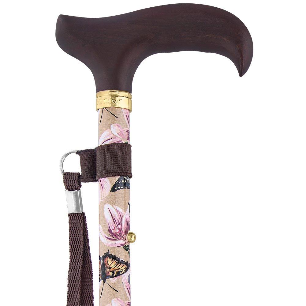 Black Pearlz Folding Adjustable Designer Derby Walking Cane with