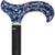 Royal Canes Blue Mosaic Derby Walking Cane With Black Beechwood Shaft and Silver Collar