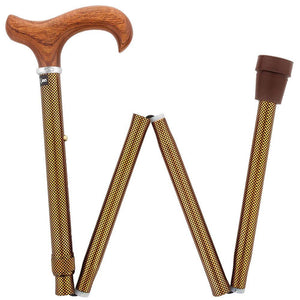Royal Canes Folding Cane Rosewood Derby Handle Walking Cane with Adjustable Aluminum Shaft and Collar