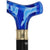 Royal Canes Extra Long, Super Strong Arctic Blue Derby Walking Cane With Black Beechwood Shaft and Brass Collar