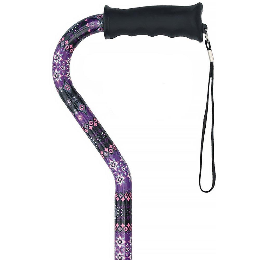 Pretty Purple Adjustable Offset Walking Cane With Comfort Grip