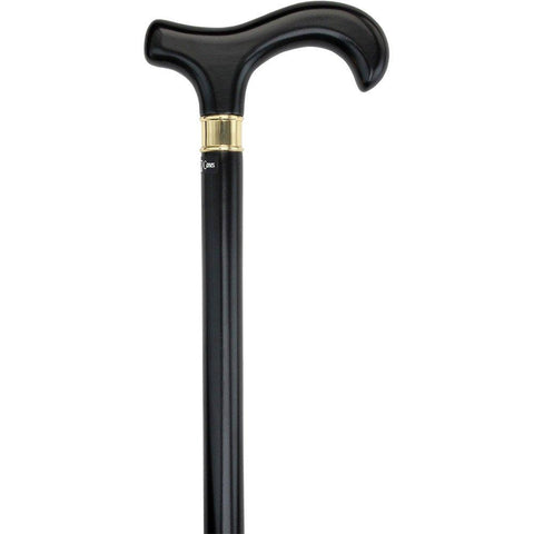 Royal Canes Extra Long, Super Strong Black Derby Walking Cane With Beechwood Shaft and Brass Collar