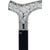 Royal Canes Extra Long Super Strong Silver Plated Scroll Derby Walking Cane - Black Beechwood - Silver Collar
