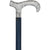 Royal Canes Extra Long, Super Strong Blue Silver Plated Scrollwork Derby Walking Cane with Ash Wood Shaft