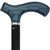 Royal Canes Denim Blue Ash Fritz Walking Cane With Black Beechwood Shaft and Silver Collar