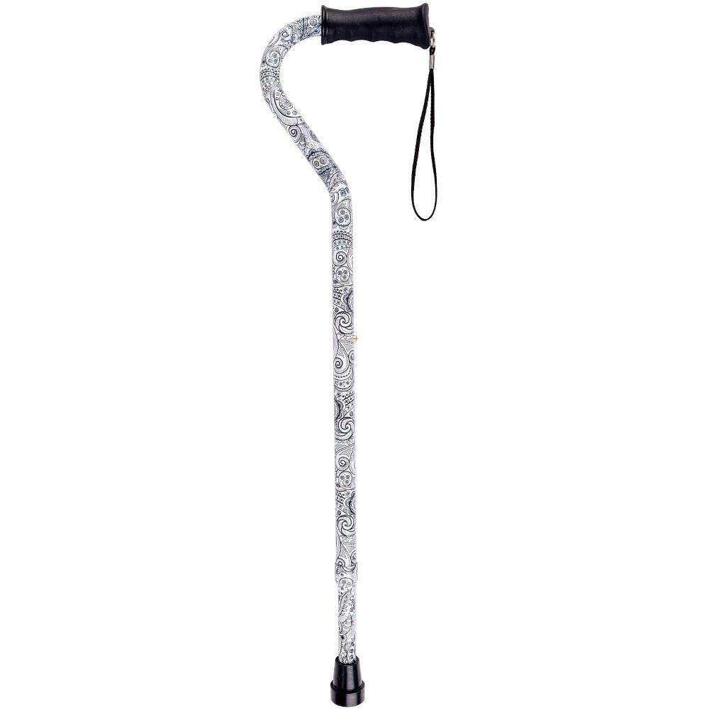 Black and White Offset Walking Cane with Comfort Sa – RoyalCanes