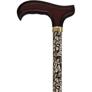 Royal Canes Bahama Leaf Adjustable Derby Walking Cane with Engraved Collar