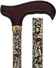 Royal Canes Bahama Leaf Adjustable Derby Walking Cane with Engraved Collar