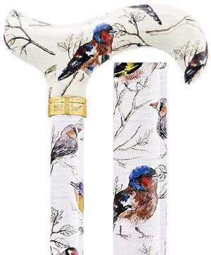 Royal Canes Watercolor Bird Designer Derby Adjustable Cane