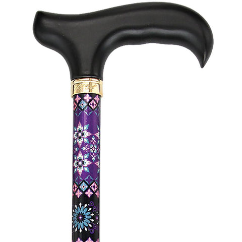 Fashionable Canes Pretty Purple Adjustable Derby Walking Cane with Engraved Collar w/ SafeTbase