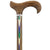 Fashionable Canes Green & Blue Inlaid Derby Walking Cane With Ovangkol Shaft and Silver Collar w/ SafeTbase