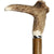 Royal Canes Genuine Deer Stag Horn Walking Cane With Ovangkol Wood Shaft and Silver Collar