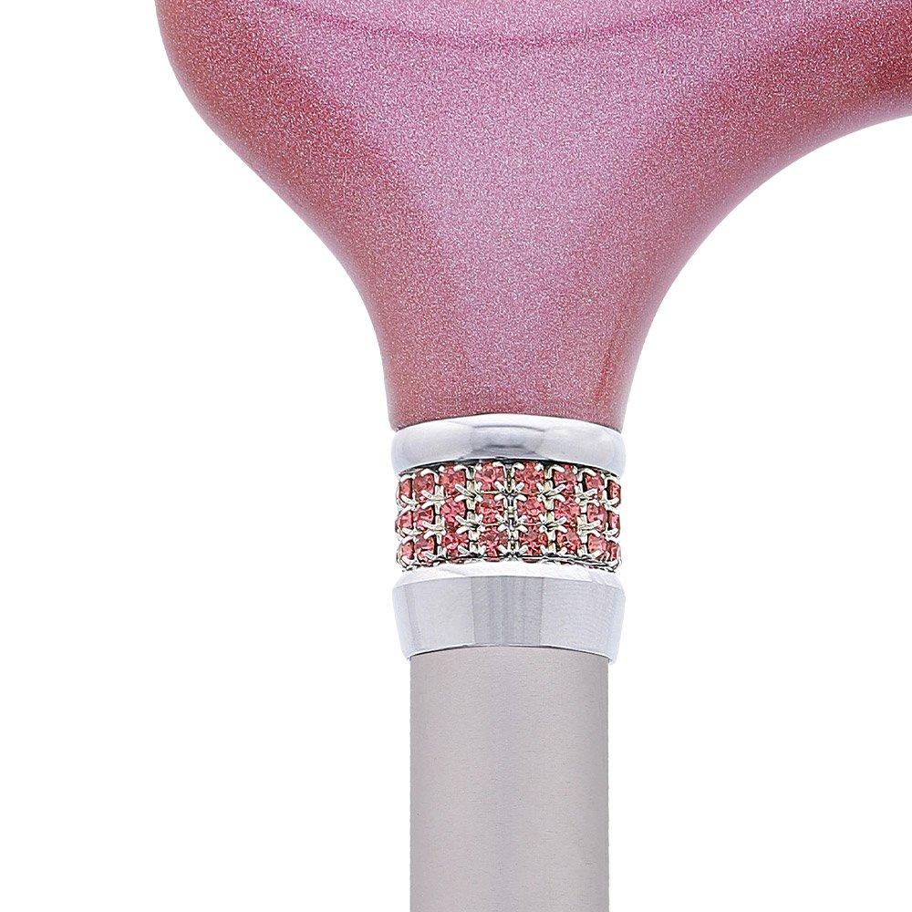 Painted Rose Designer Glitter Derby Handle Walking Cane w