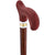 Royal Canes Red Leather Derby Walking Cane With Padauk Wood Shaft and Two Tone Collar