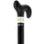 Royal Canes Black Leather Wrapped Derby Walking Cane With Leather Shaft and Two Tone Collar
