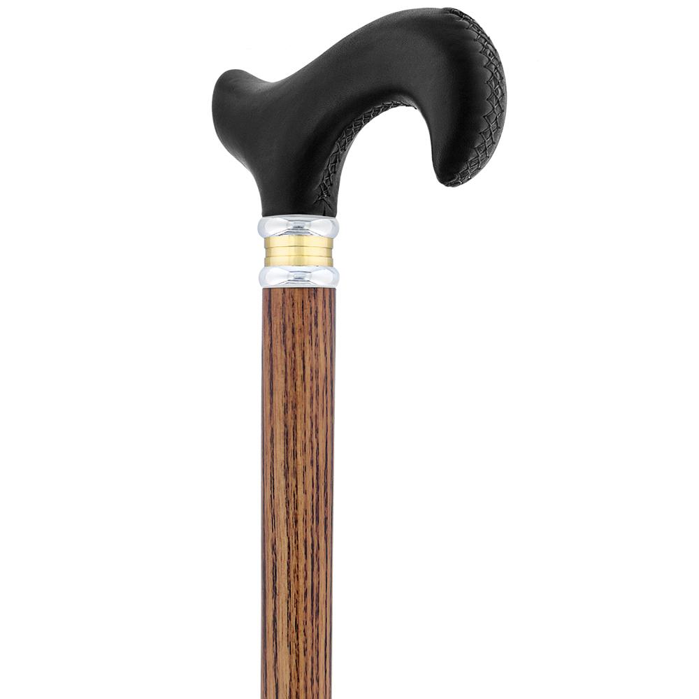 Espresso Derby Walking Cane  Ash Wood Shaft and Brass Collar – RoyalCanes