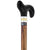 Royal Canes Black Leather Derby Walking Cane With Ash Wood Shaft and Two Tone Collar