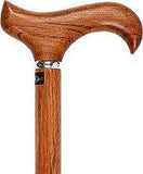 Genuine Bubinga Derby Walking Cane With Bubinga Wood Shaft and Silver Collar