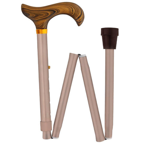 Royal Canes Brown Designer Folding Adjustable Derby Walking Cane