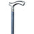 Royal Canes Blue Slim Line Chrome Plated Fritz Walking Cane With Blue Ash Shaft and Pewter Swirl Collar