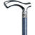 Royal Canes Blue Slim Line Chrome Plated Fritz Walking Cane With Blue Ash Shaft and Pewter Swirl Collar