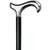 Fashionable Canes Chrome Plated Derby Walking Cane With Black Beechwood Shaft and Silver Collar w/ SafeTbase