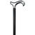 Fashionable Canes Chrome Plated Derby Walking Cane With Black Beechwood Shaft and Silver Collar w/ SafeTbase