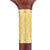 Royal Canes Hand-Made Padauk Derby Walking Cane w/ Pewter Leaf Gold Collar
