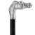 Royal Canes Silver 925r Horse Walking Cane with Black Beechwood Shaft and Collar