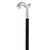 Royal Canes Silver 925r Twisted Ribbed Fritz Handle Walking Cane with Black Beechwood Shaft and Collar