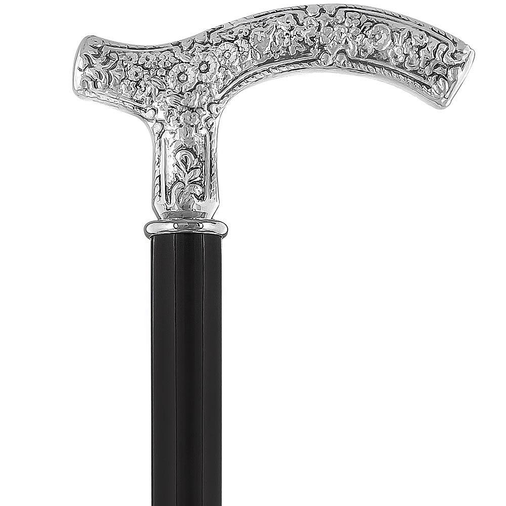 Downton Abbey Inspired - Silver 925r Petite Embossed Fritz Handle Walking  Cane