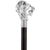 Royal Canes Silver 925r Lion Head Walking Stick With Black Beechwood Shaft and Collar