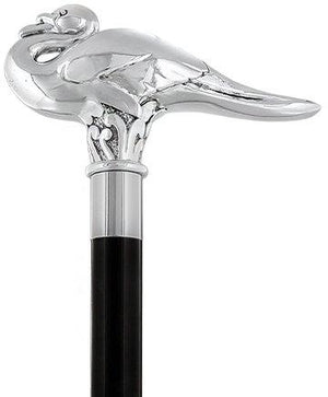 Royal Canes Silver 925r Swan Walking Stick w/ Black Beechwood Shaft | Agatha Christie's Poirot Cane