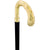 Royal Canes 24K Gold Plated Ribbed Wheat Tourist Handle Walking Cane with Black Beechwood Shaft and Collar