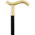 Royal Canes 24K Gold Plated Fritz Braid Handle Walking Cane with Black Beechwood Shaft and Collar