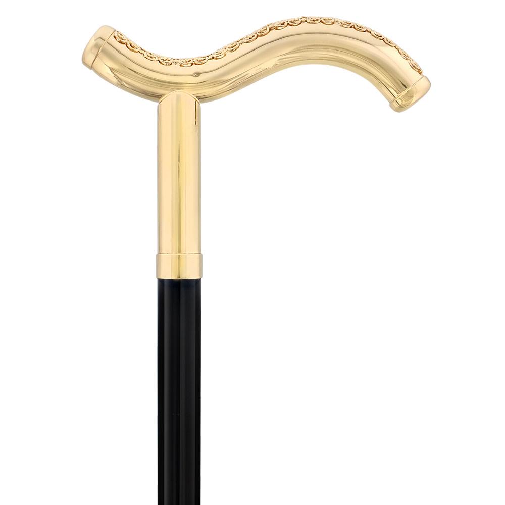 Gold Brass Fritz Walking Cane (1023.001.GMB) - Walking Stick Cane