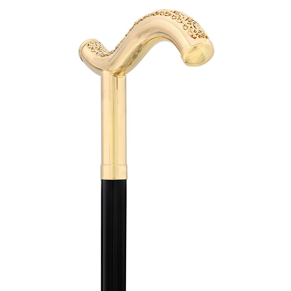 24K Gold Plated Tranquil Fritz Walking Cane