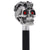 Royal Canes Silver 925r Ruby Red Skull and Snakes Walking Cane w/ Black Beechwood Shaft