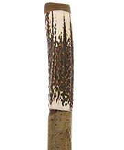 Fashionable Canes Staghorn handle chestnut shaft hiking stick with leather strap