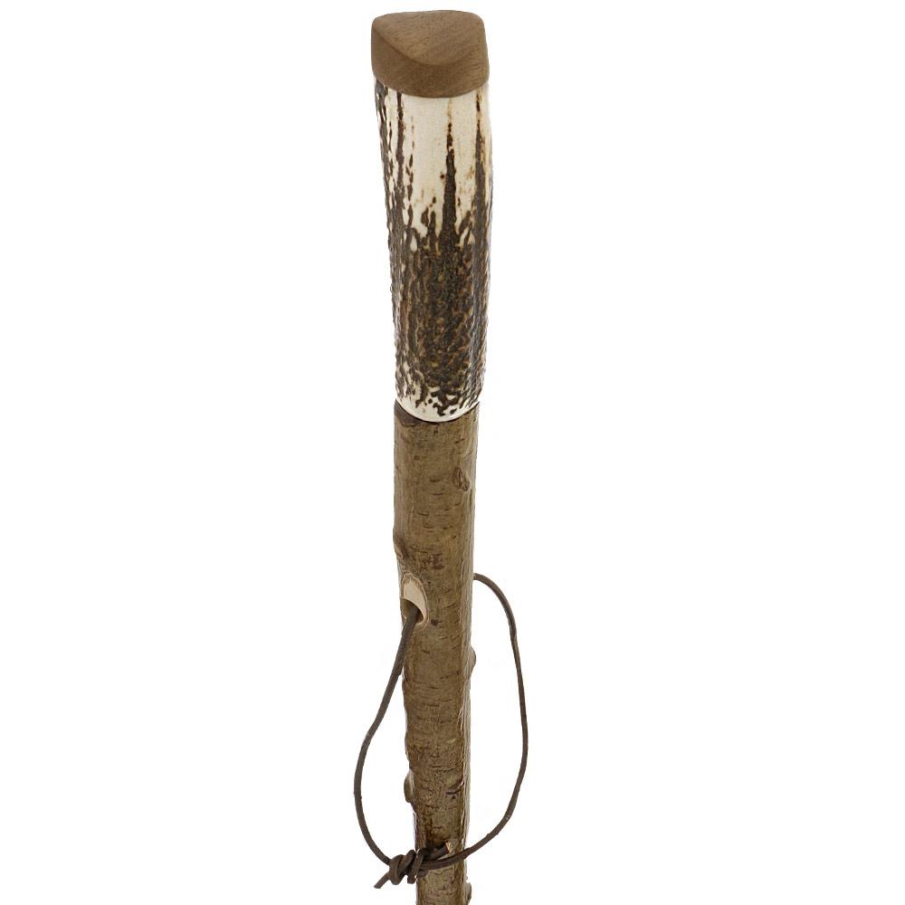 Deer Antler Handle Walking Stick with Chestnut Shaft with leather strap –  RoyalCanes